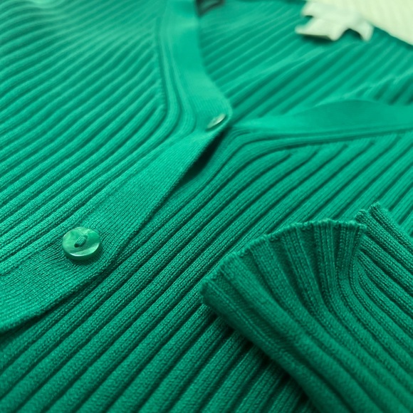 H&M Cropped Button Up Sweater | Green | Size S | NWOT - Picture 2 of 5